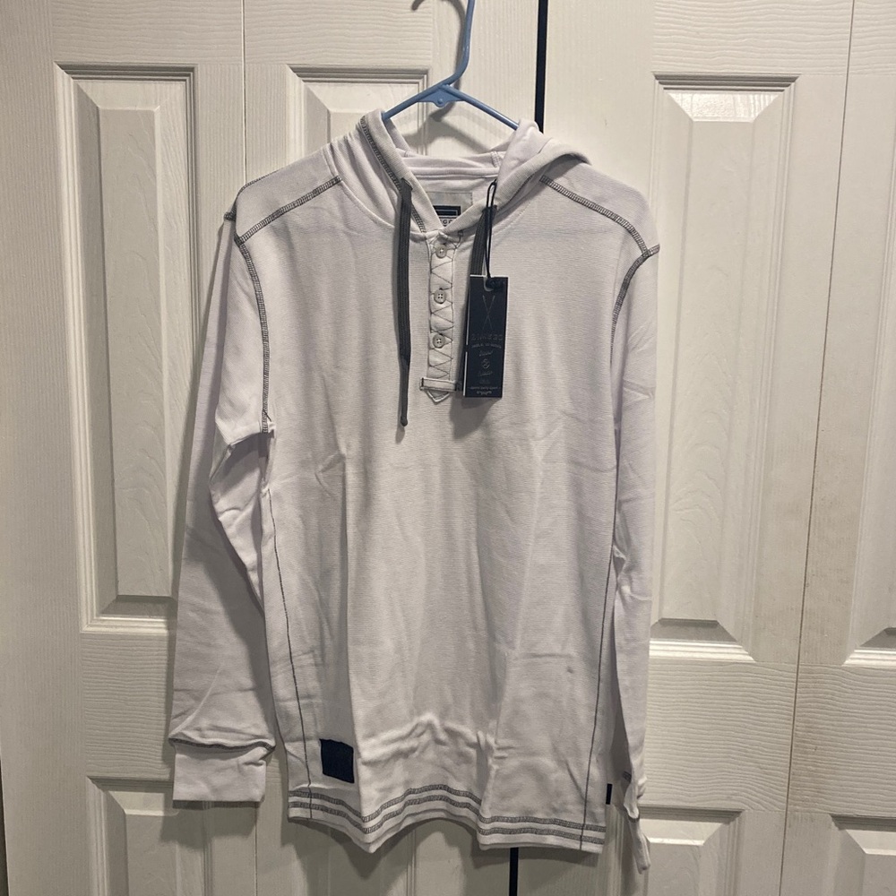 Nwt  zimego White Hoodie Sweatshirt size m